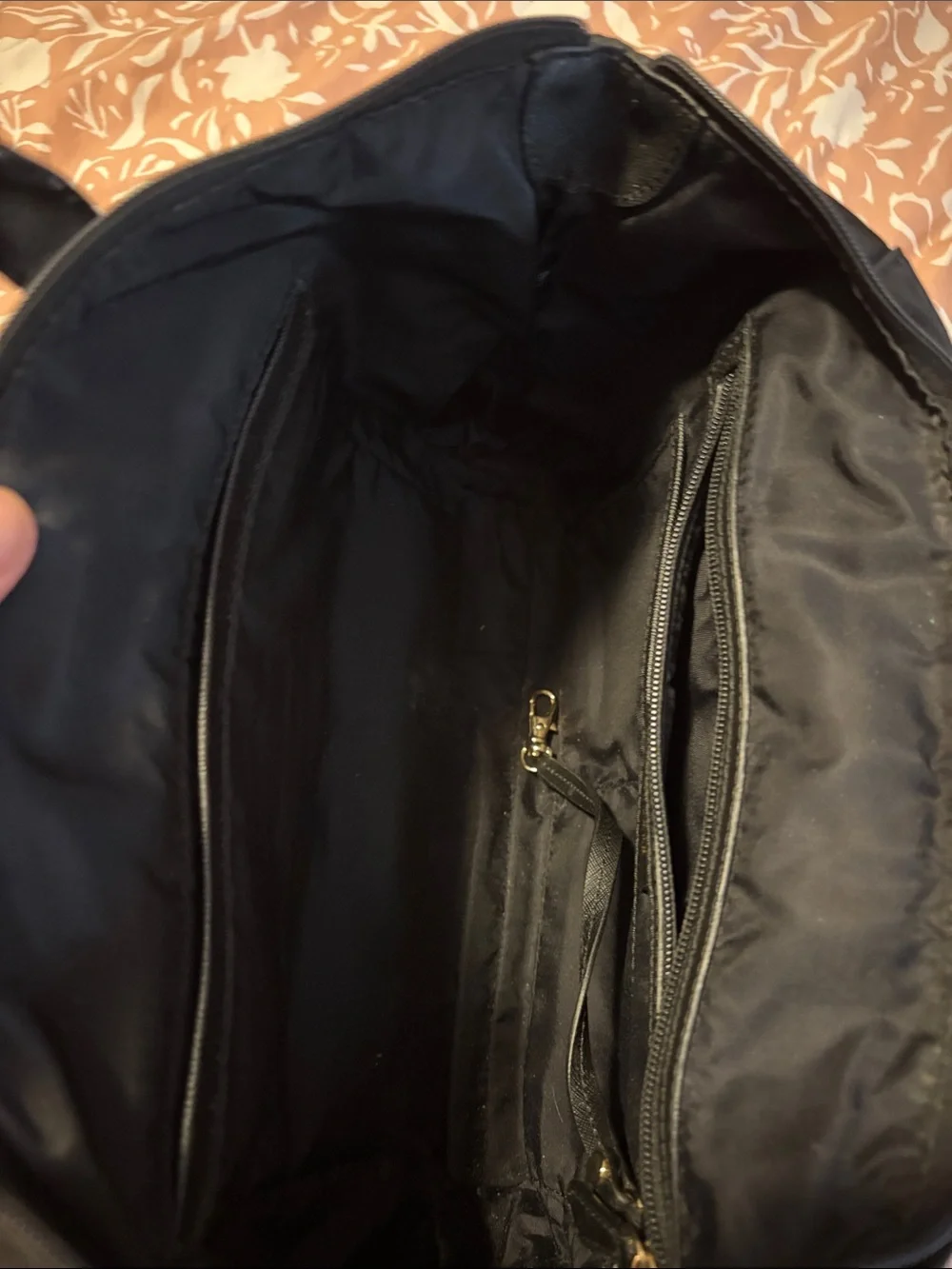 Michael Kors Black Nylon Tote with Gold Hardware
